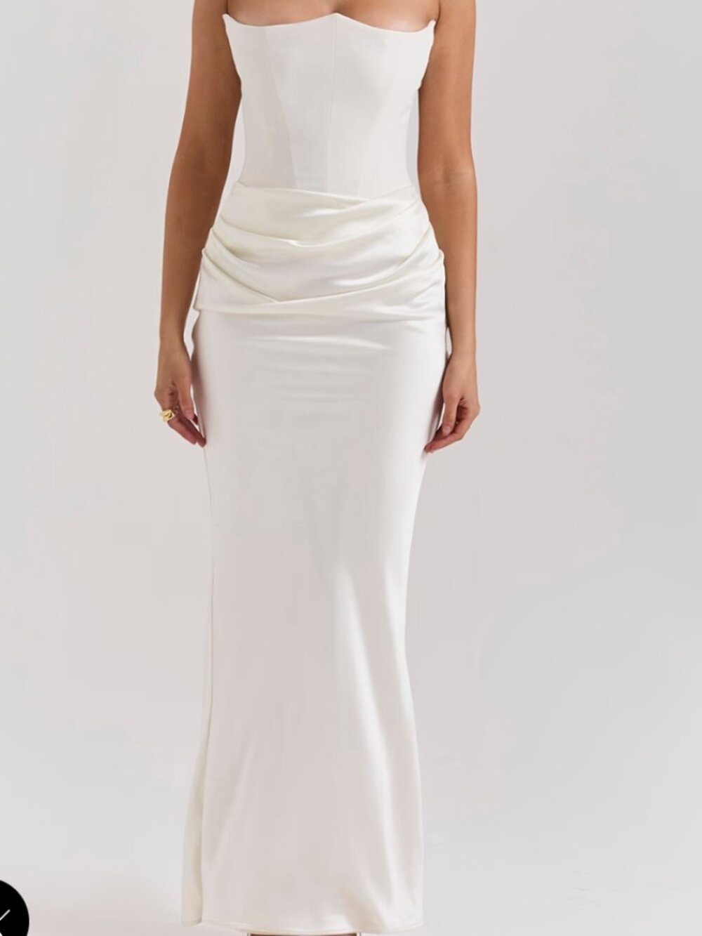 Persephone ivory strapless corset dress
